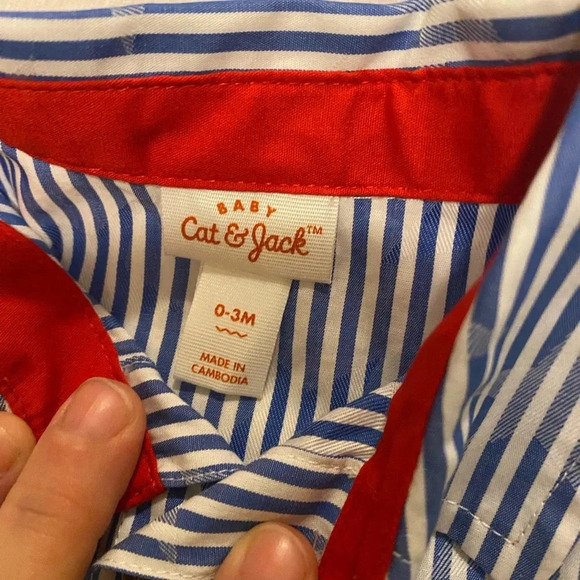 Cat & Jack striped romper, one piece 0 to 3 months - Picture 3 of 6